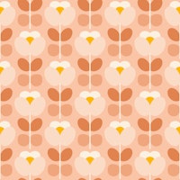 Modern Retro Florals Soft Orange carta da parati