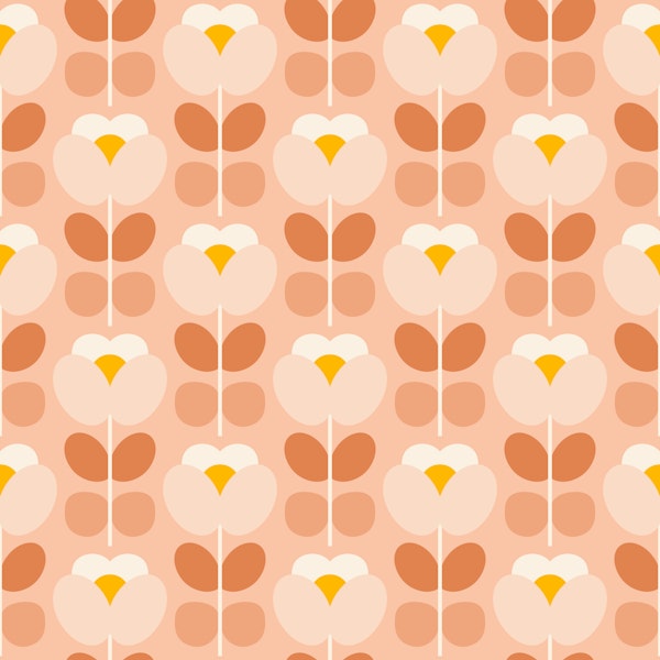 Modern Retro Florals Soft Orange