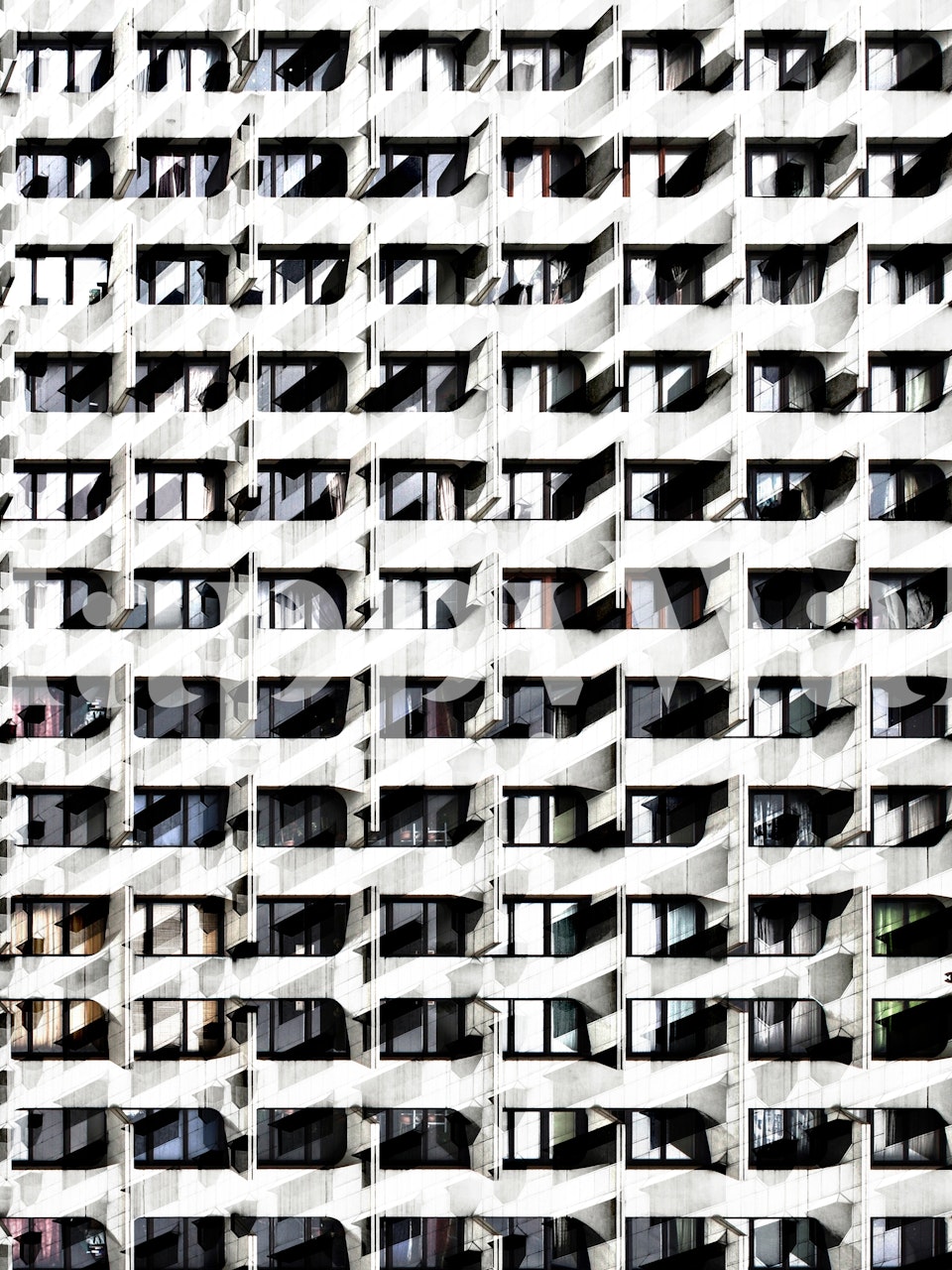 Geometric window pattern in black and white wallpaper