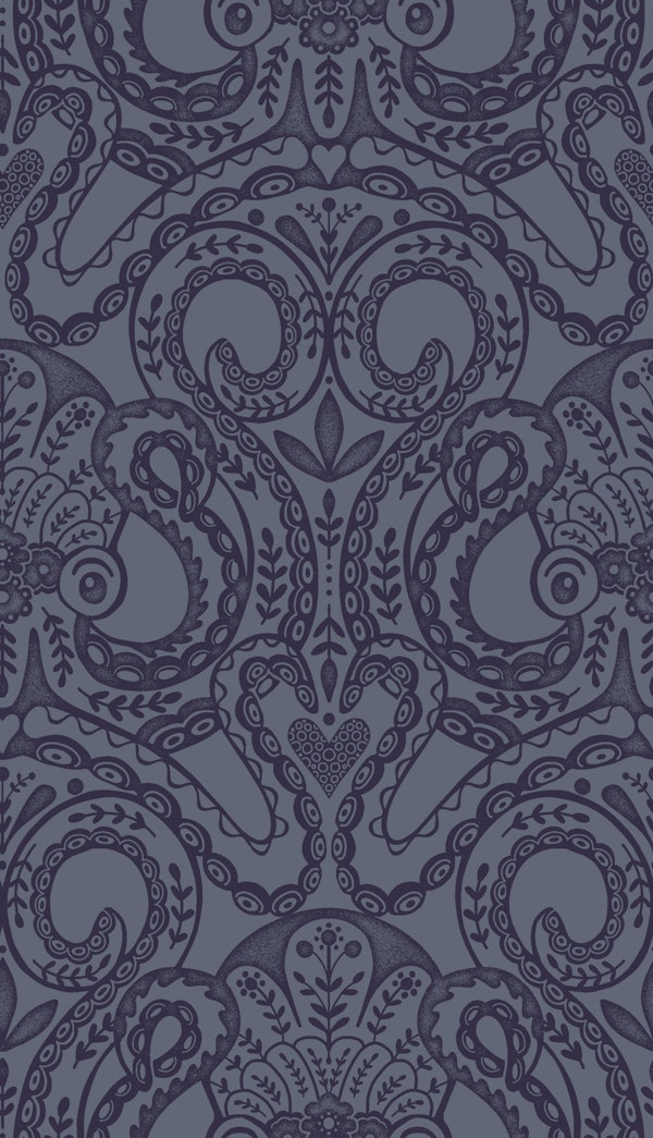 M Folk octopus damask midblue