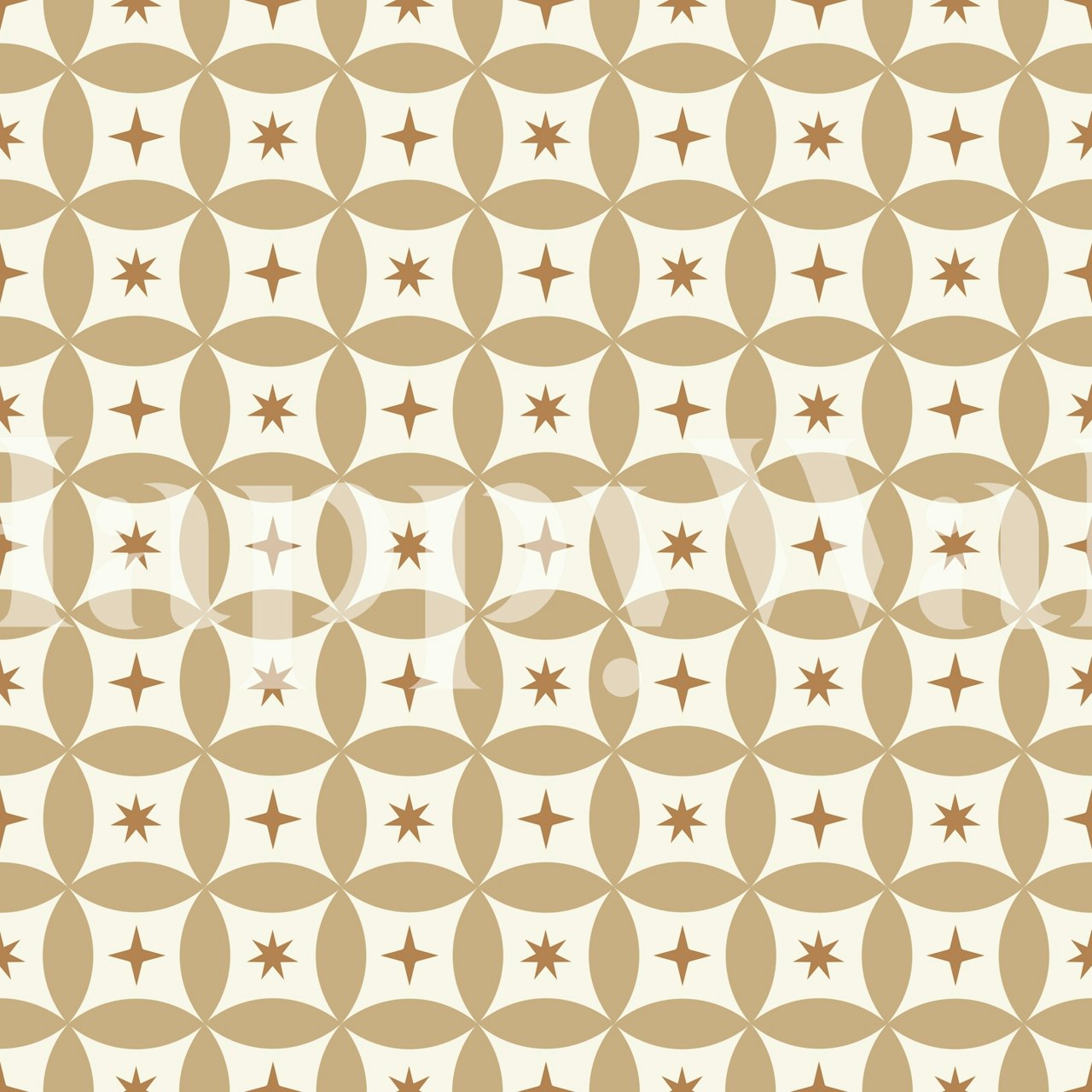 Geometric Circles and Stars Neutral papier peint dans la pièce