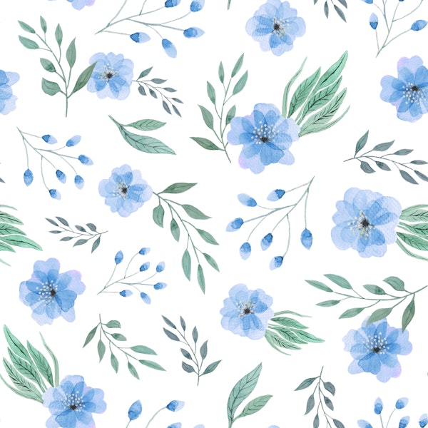Whimsical Flower Dream blue