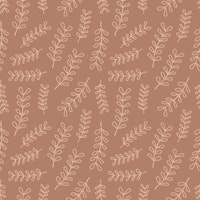 Lined Doodle Leaves terracotta tapete