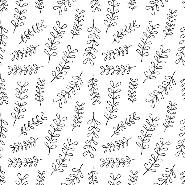 Lined Doodle Leaves black