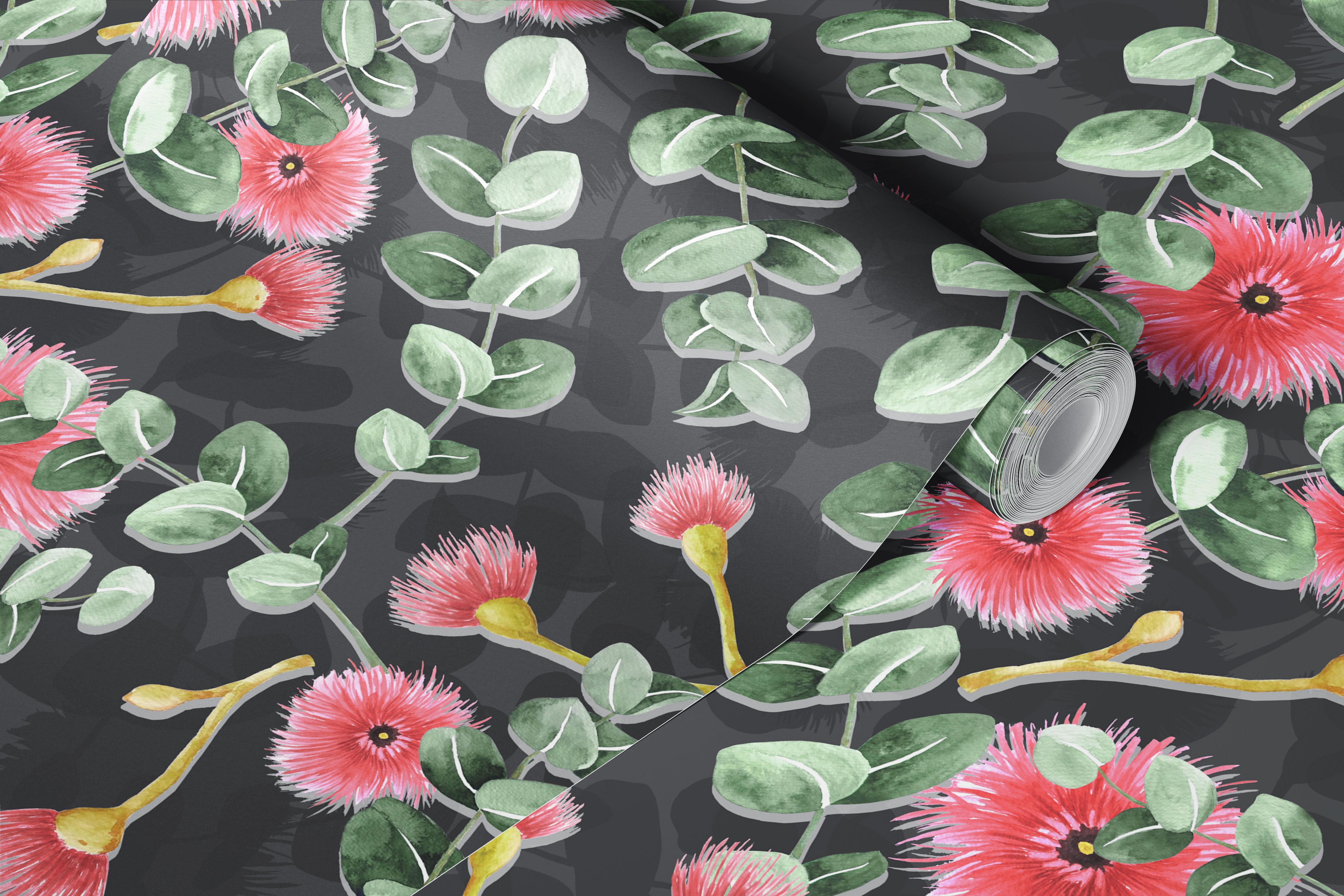 Papel pintado Blossoming Eucalyptus Delight en una habitación