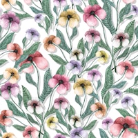 Wild Pastel Flowers papel pintado