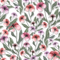 Wild Red Flowers papel pintado