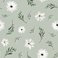 White Floral Elegance papel de parede