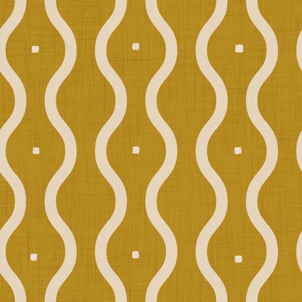Mid Century Wavy Stripes Mustard