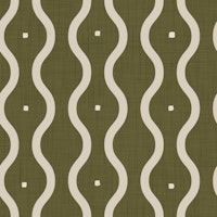 Mid Century Wavy Stripes Olive behang