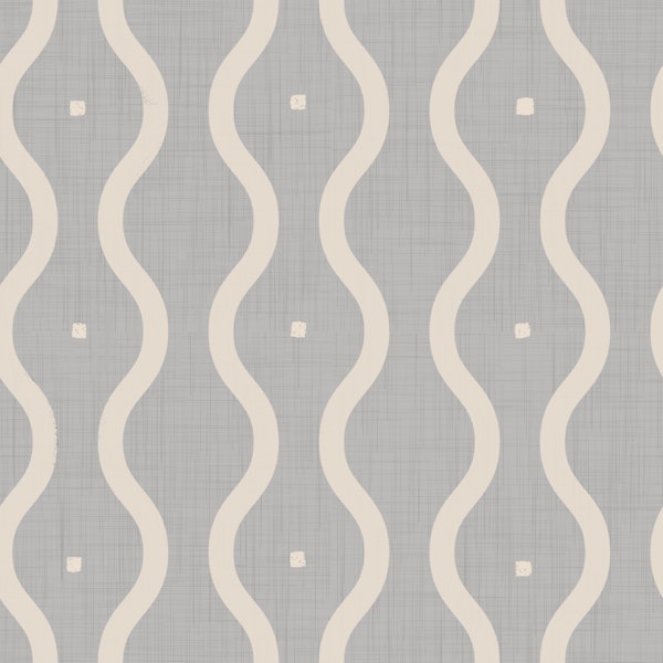 Mid Century Wavy Stripes Grey