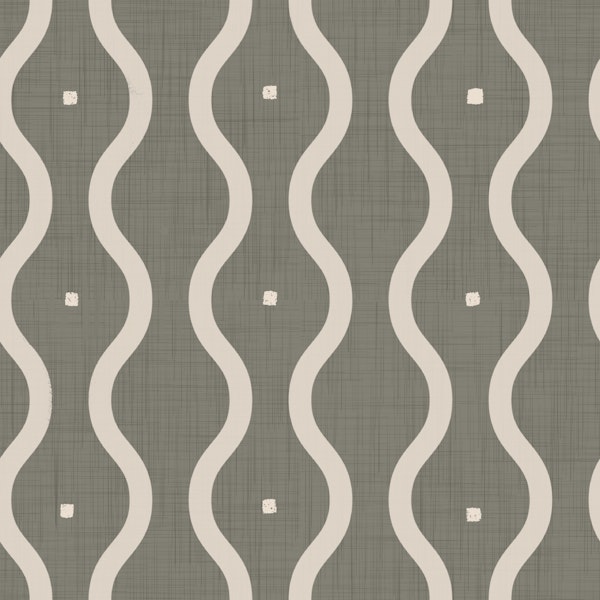 Mid Century Wavy Stripes Taupe