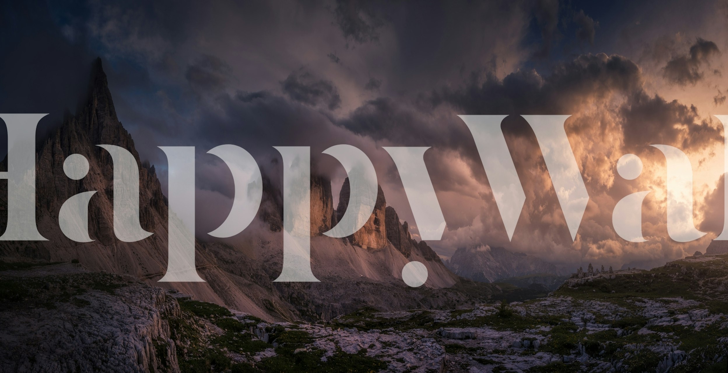 Dramatic mountain landscape under a tumultuous sky, wall mural titled Crazy Sky