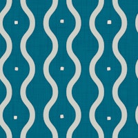 Mid Century Wavy Stripes Teal behang