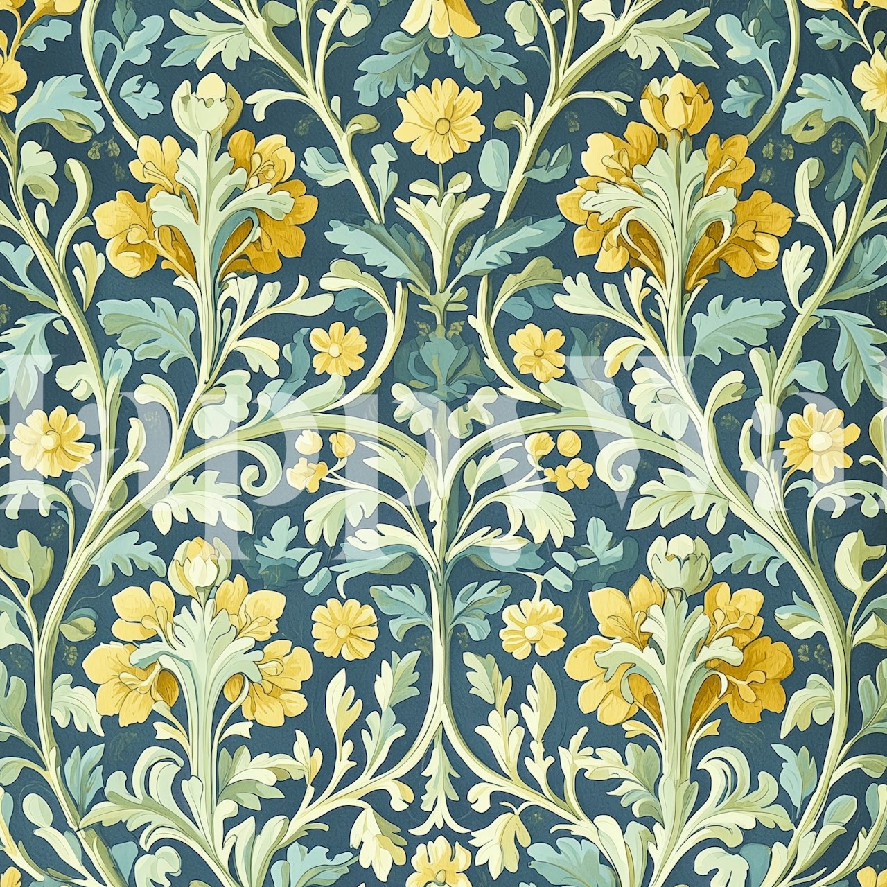 Blommig tapet i ett stilfullt rum