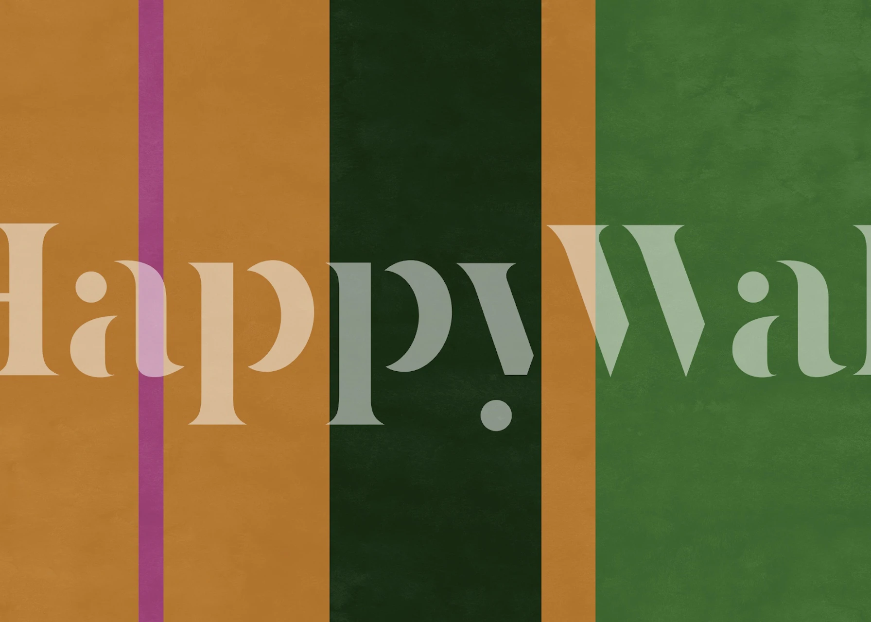 Amber and green striped wallpaper with purple accents in modern style