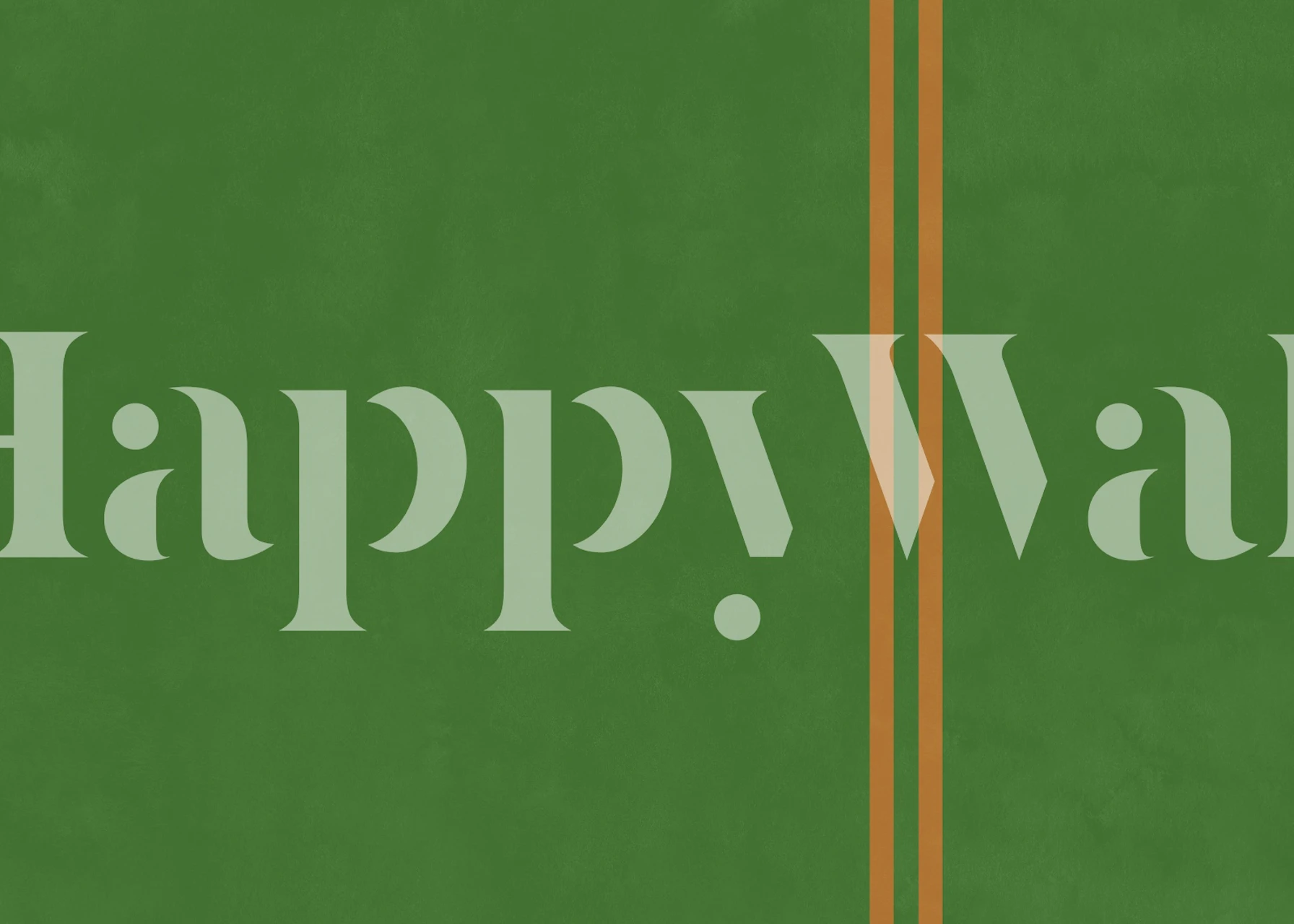 Green stripe wallpaper with orange accents, modern design