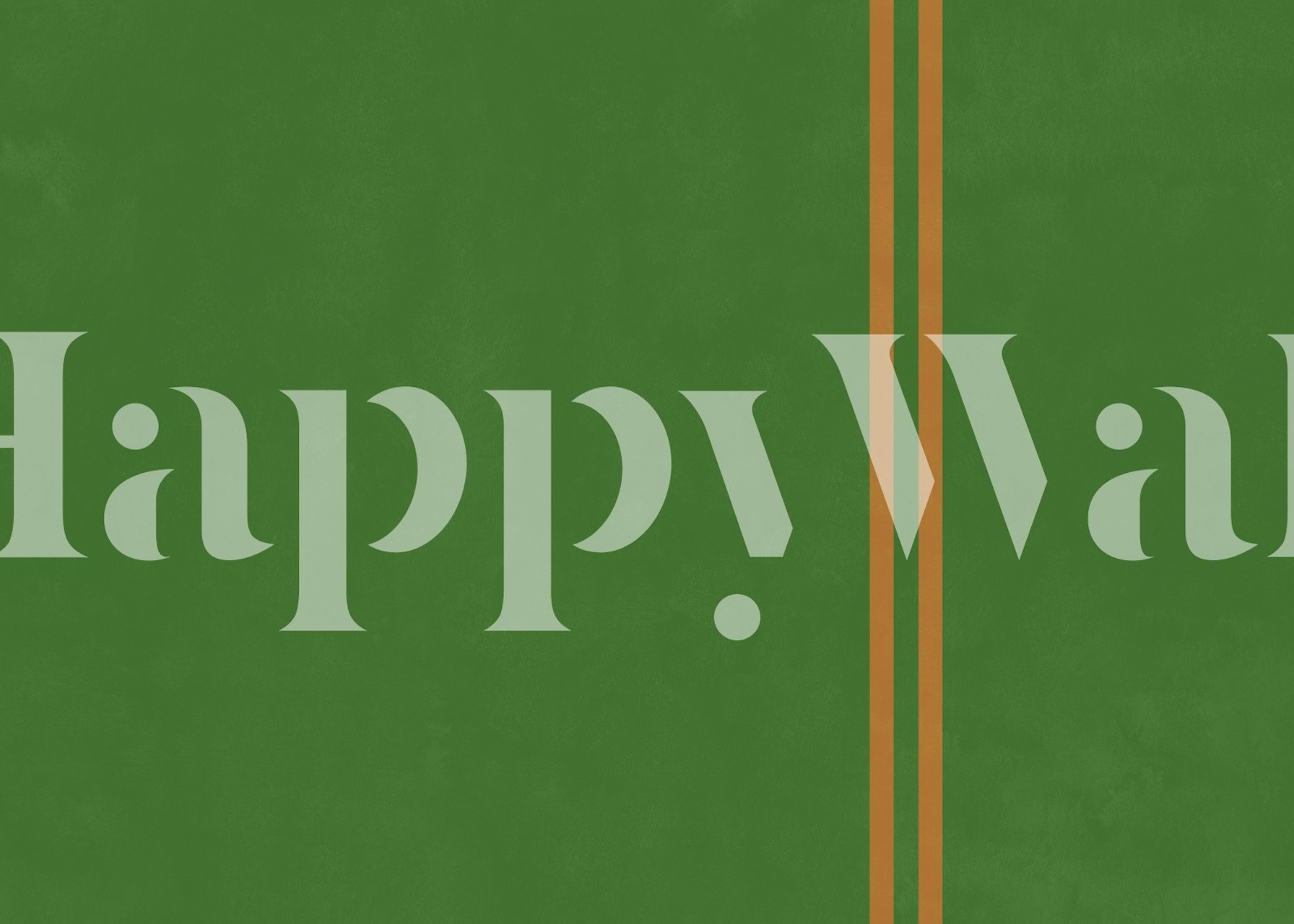 Green stripe wallpaper with orange accents, modern design