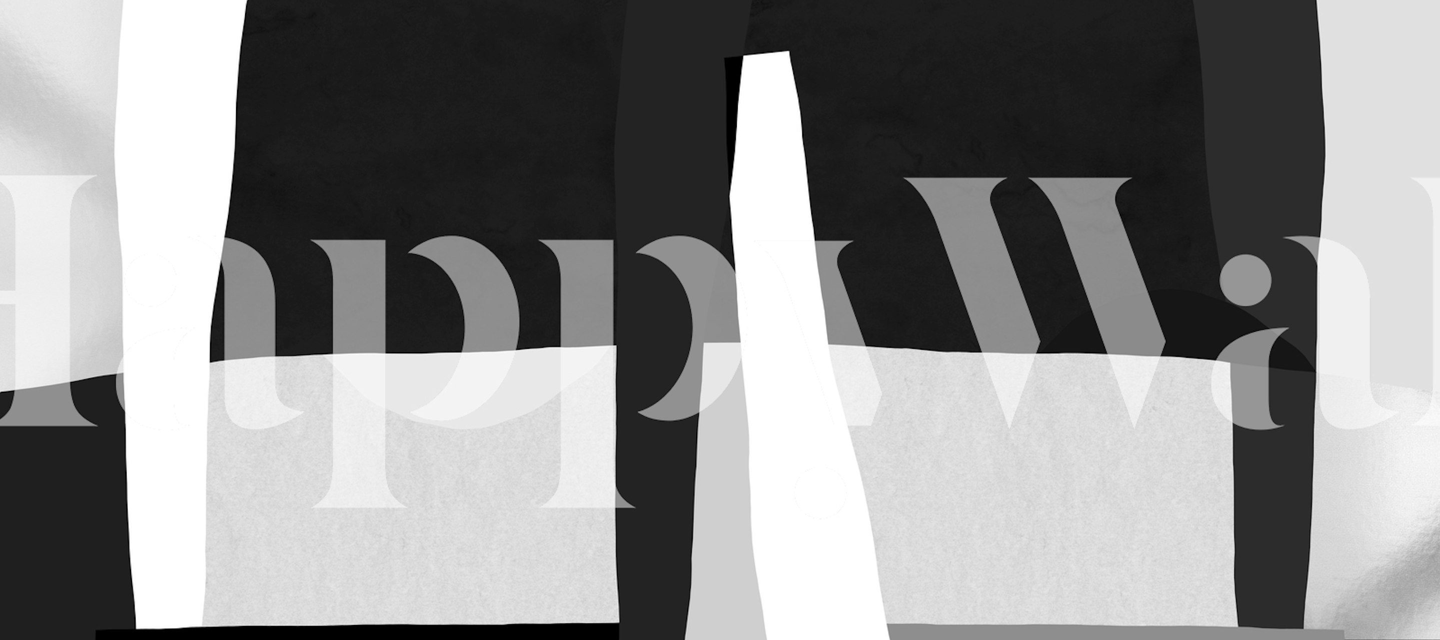 Σχέδιο ταπετσαρίας Abstract Black and White σε ένα δωμάτιο