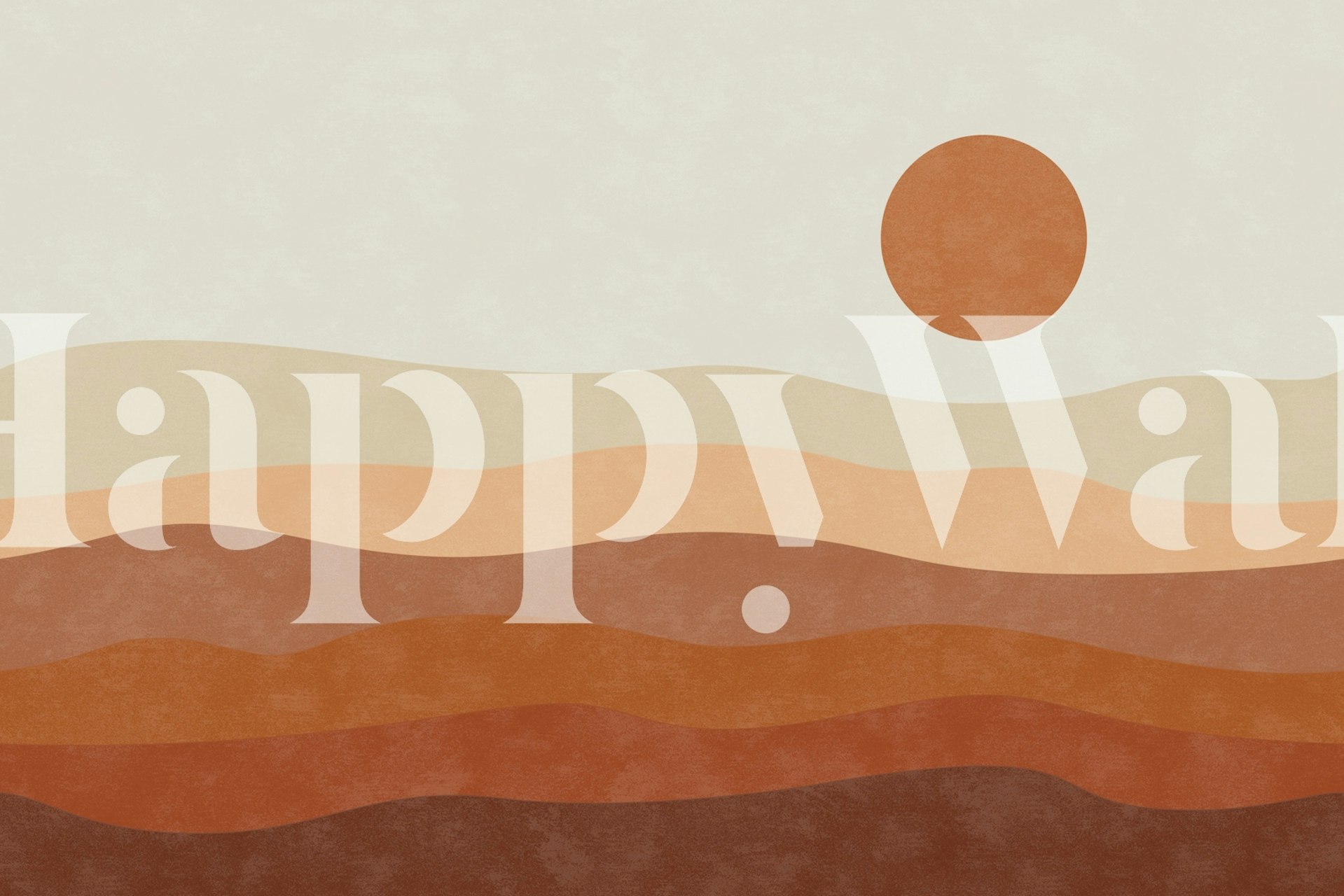 Mountain Waves Sunset wallpaper in a room