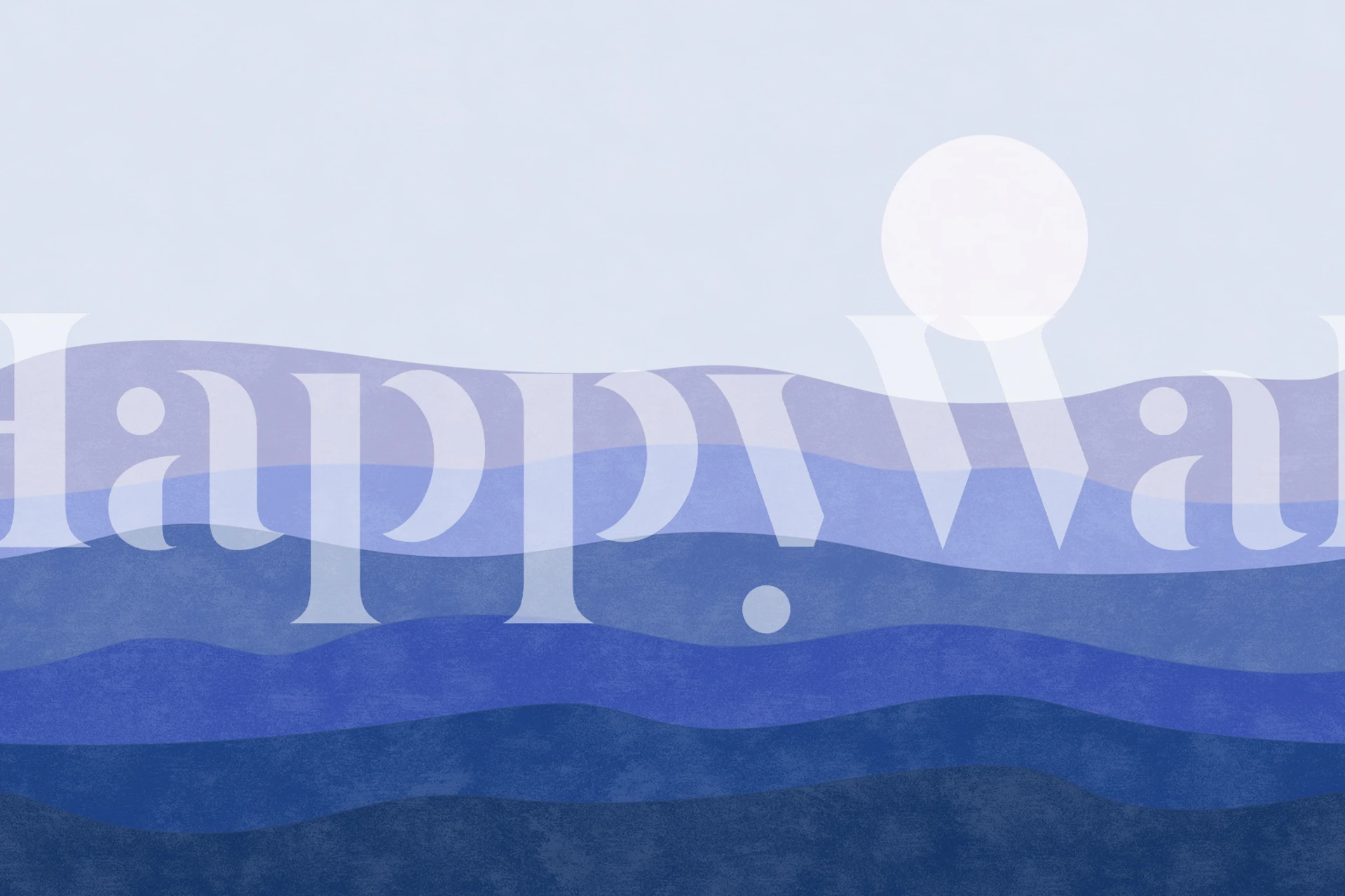 Ocean-themed wallpaper with calming blue waves and a soft sun