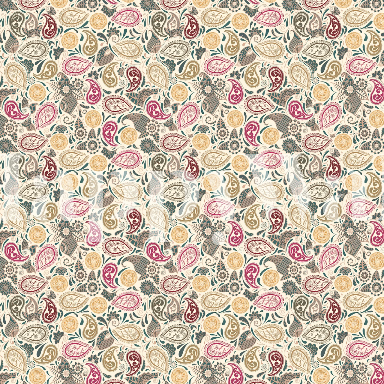 Paisley Parlour Cream wallpaper displayed in a room