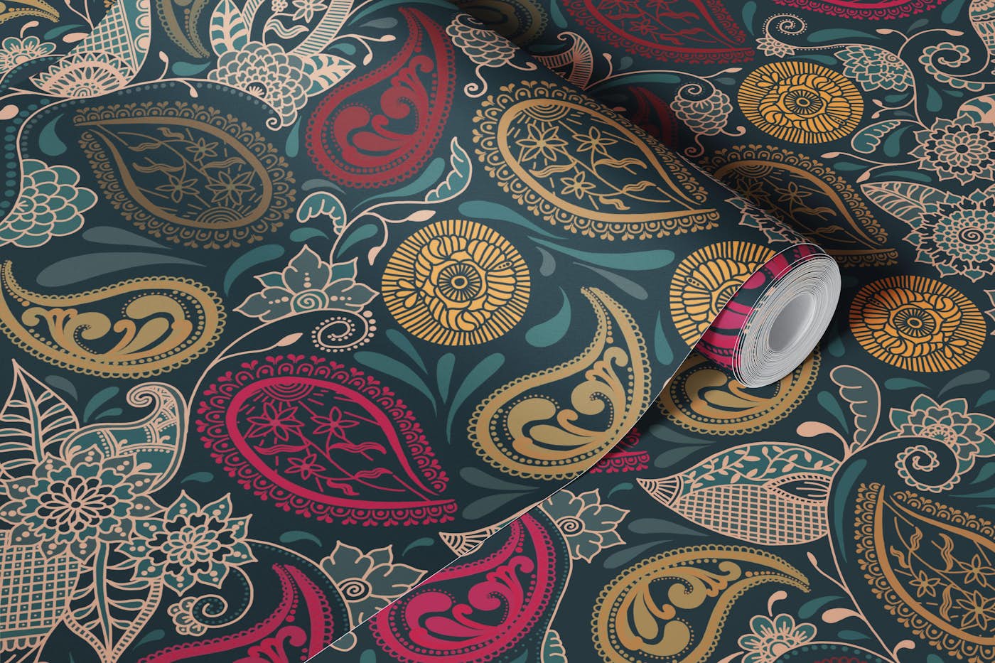 Paisley Parlour Teal wallpaper roll