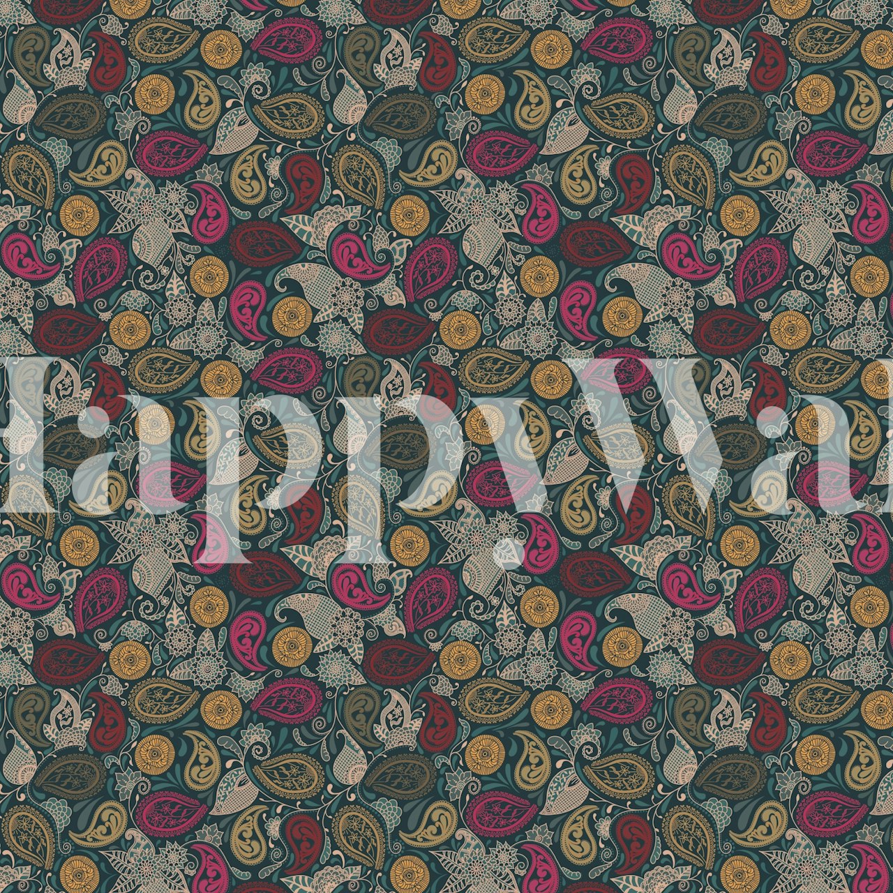 Paisley Parlour Teal tapet i ett rum