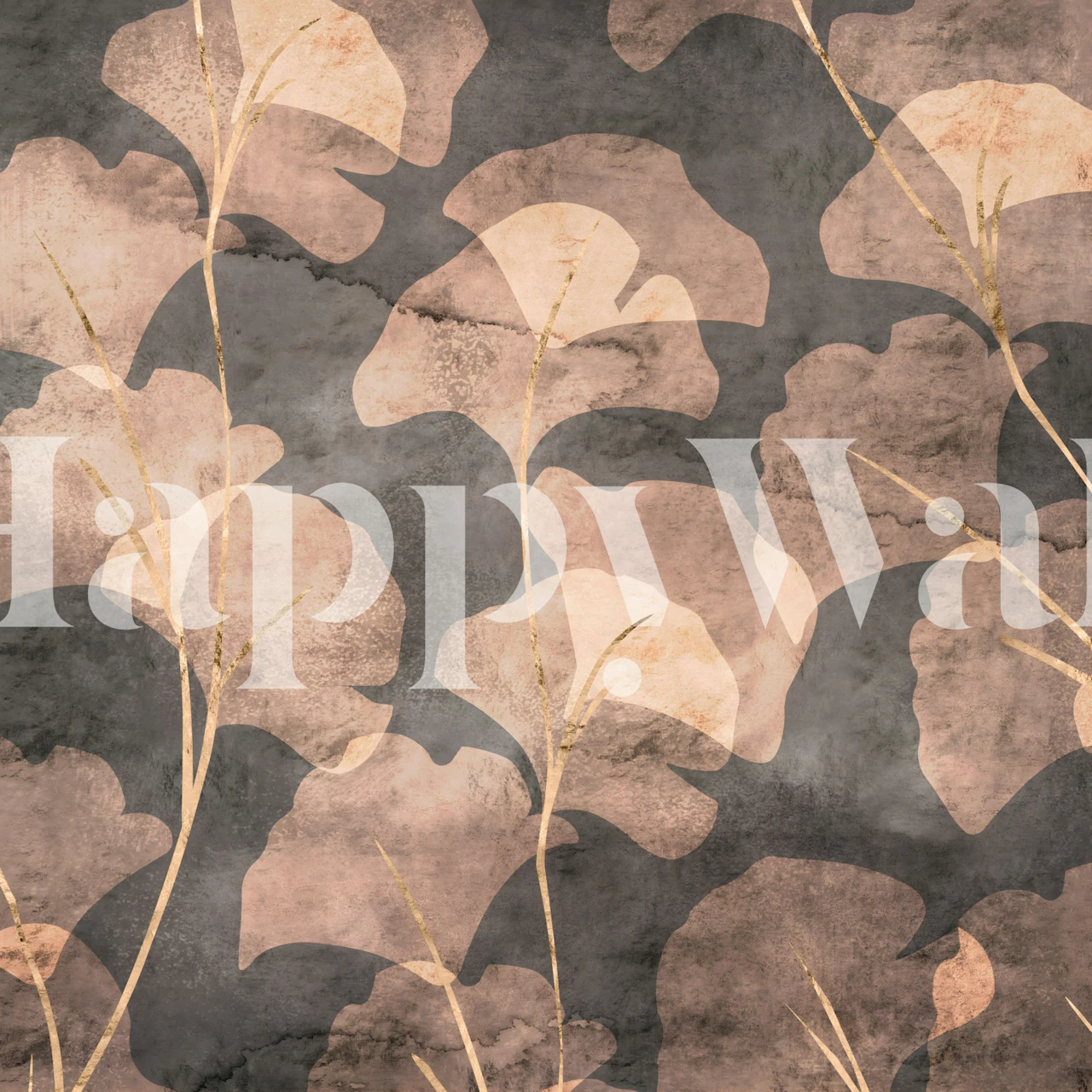 Midwinter Gingko wallpaper in a room setting