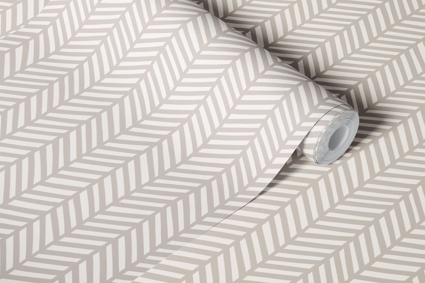 hand drawn chevron - grey wallpaper roll