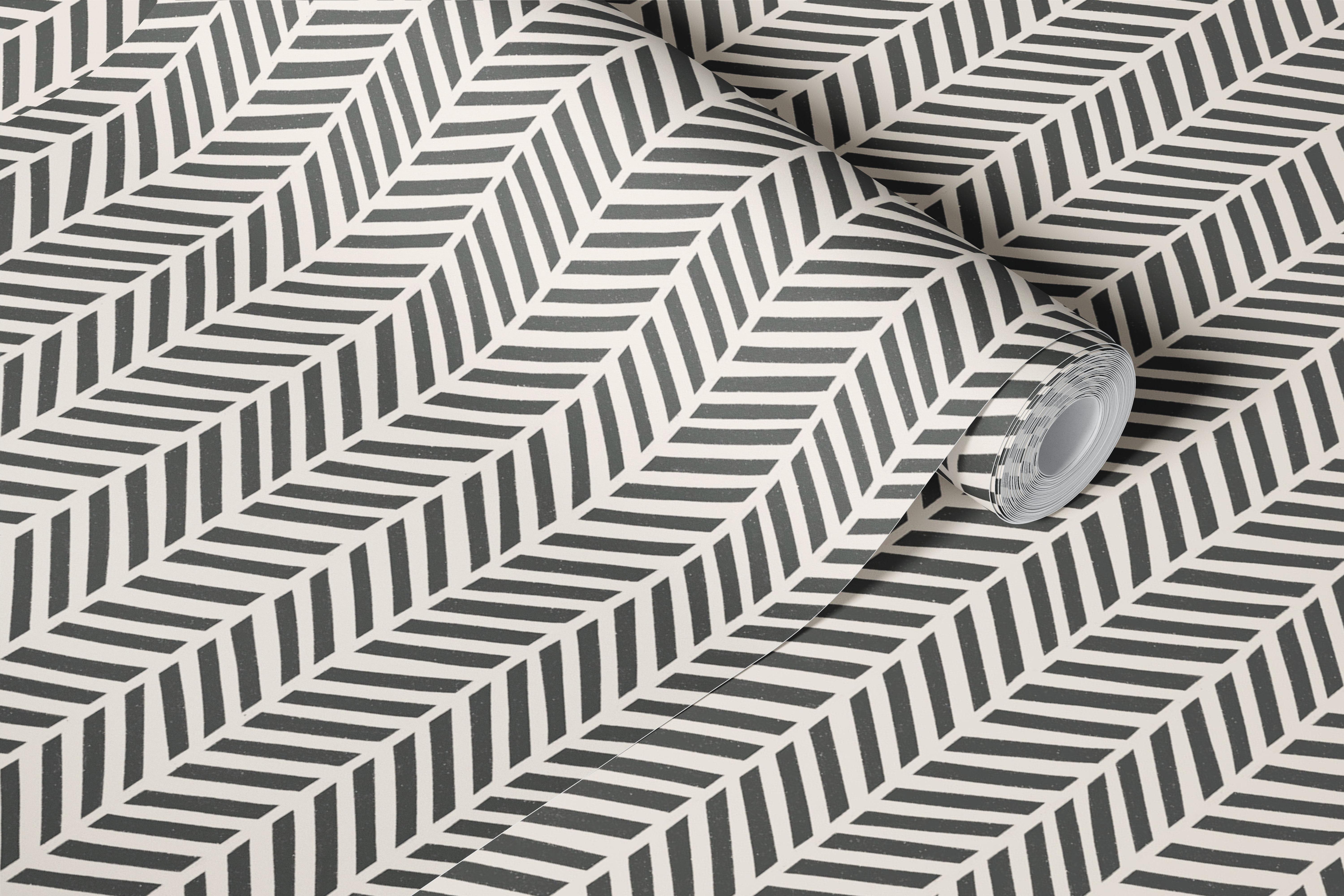 Chevron pattern in black and white wallpaper