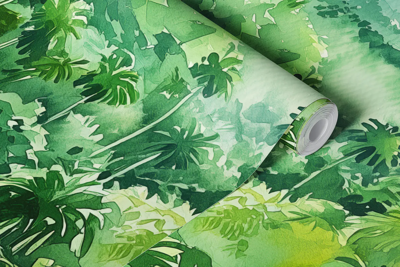 Misty Tropical Forest View wallpaper roll