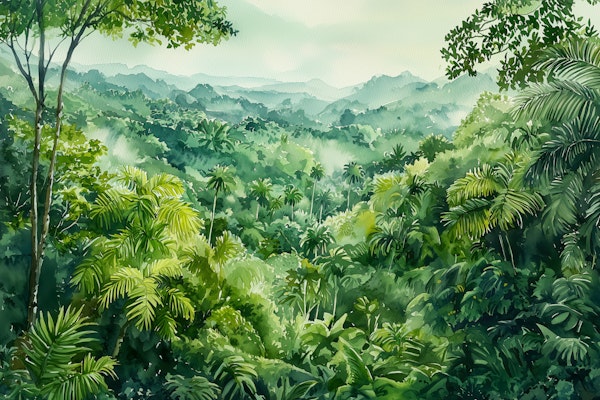Misty Tropical Forest View