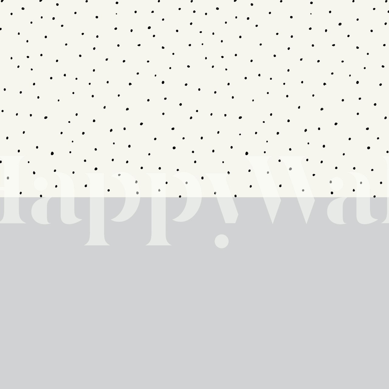 Black dots on white wallpaper in a room