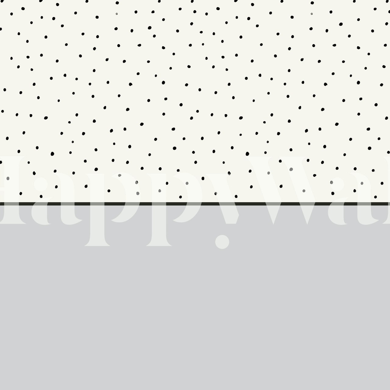 Black dots on white wallpaper in a room