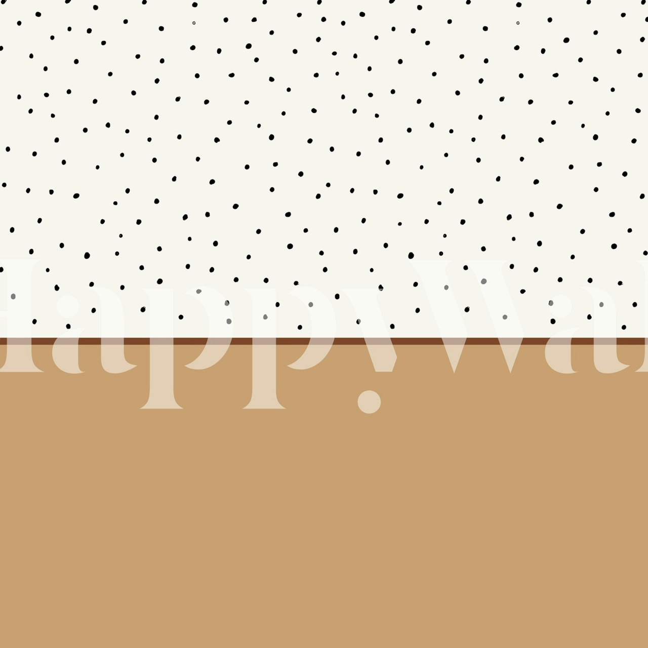Minimalist black dotted pattern on cream background wallpaper