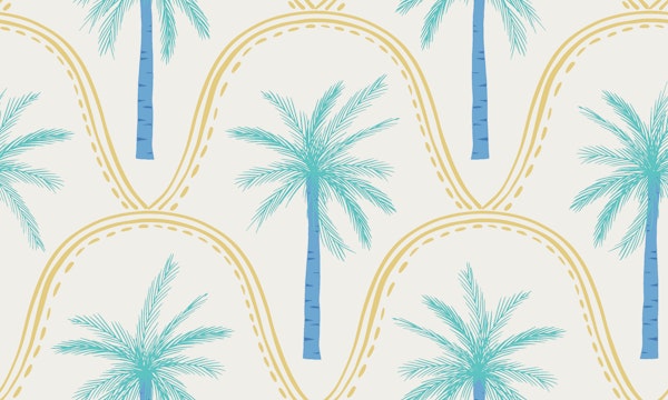 boho beach palm trees in cloud dancer white