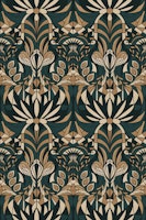 Nouveau Peacock – Deep Teal wallpaper
