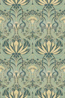 Nouveau Peacock - Olive Gold behang