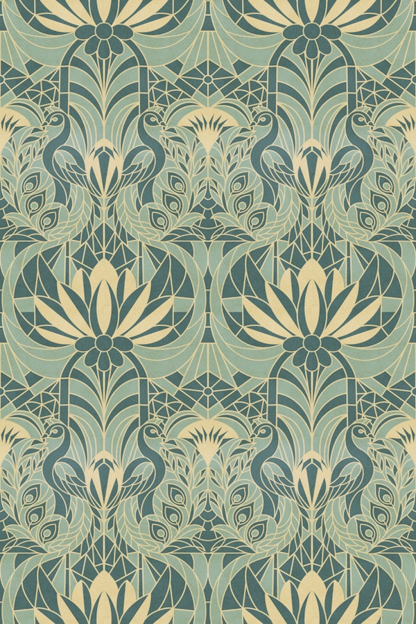 Nouveau Peacock - Olive Gold