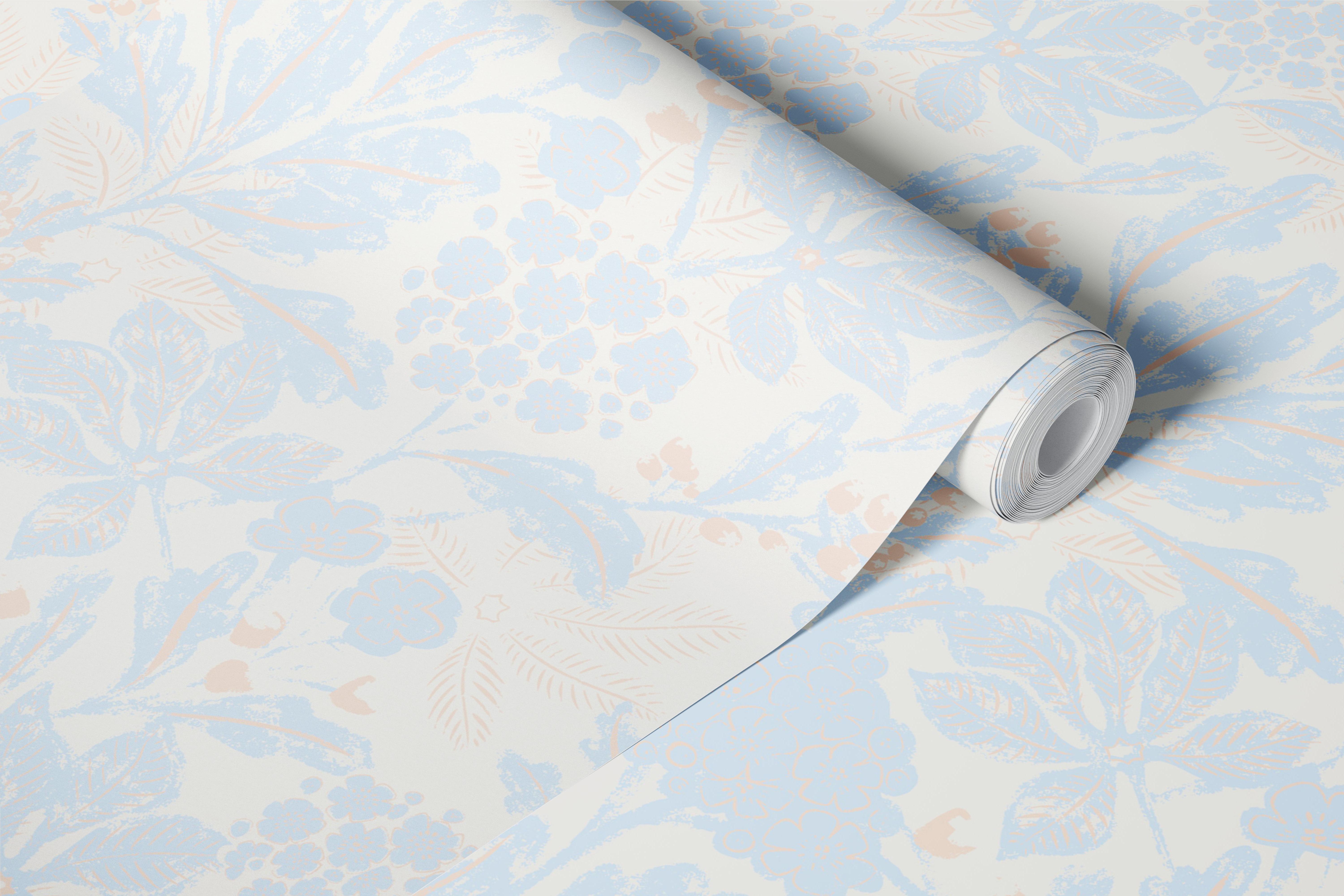 Soft Pastel Botanical tapet i et rum