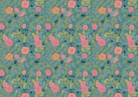 Rosa Canina in Teal tapet