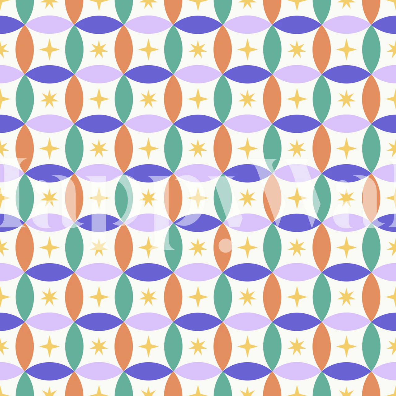 Ontwerp voor behang Geometric Circles and Stars