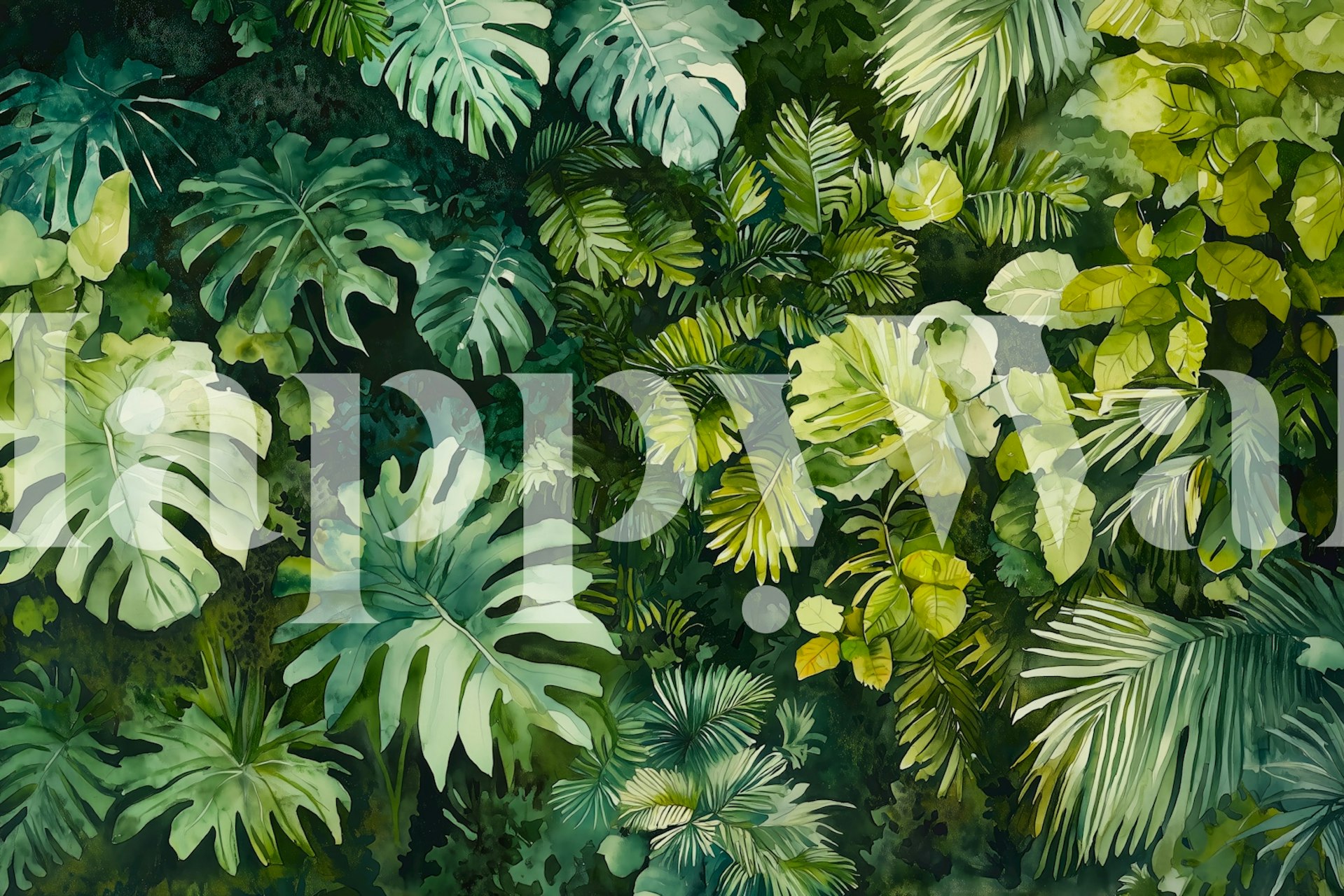 Lush Jungle Canopy tapetdesign i ett rum