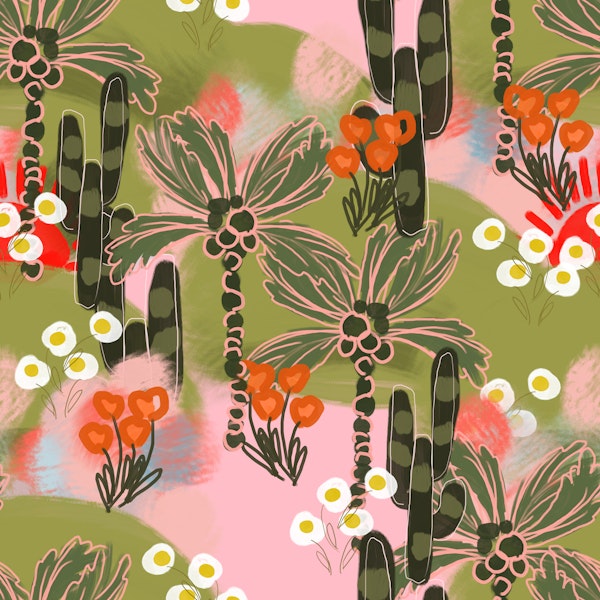 Botanical naive Paradise Scene