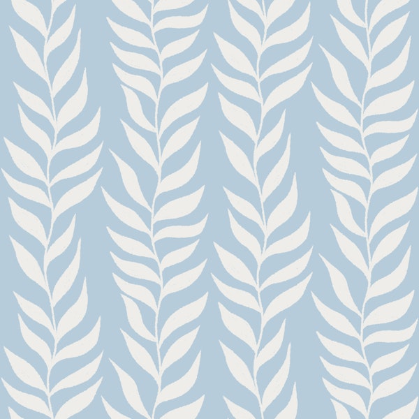 Cloud Dancer and Sky Blue Climbing Leaves