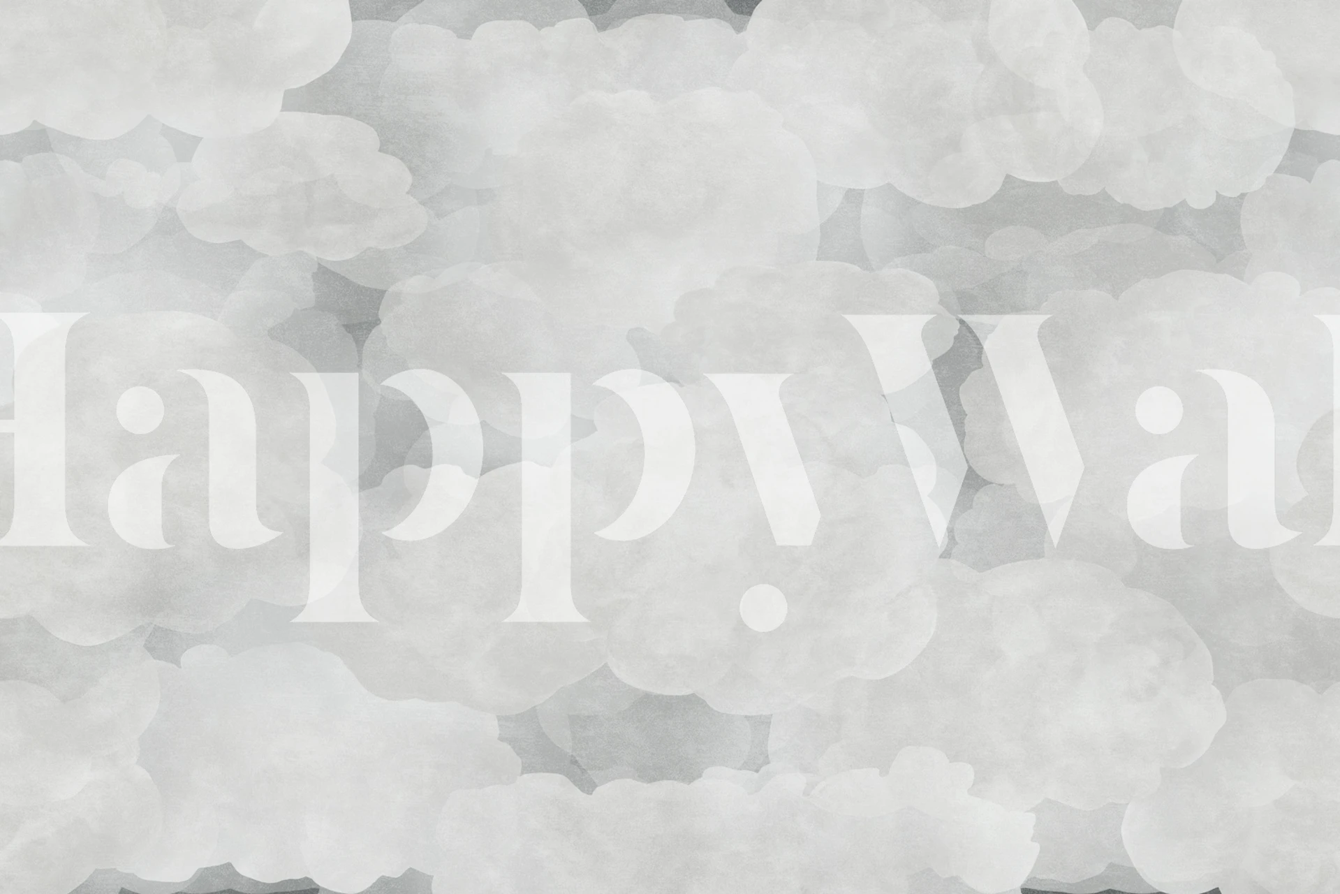 Dreamy Soft Clouds grey papel pintado en una habitación