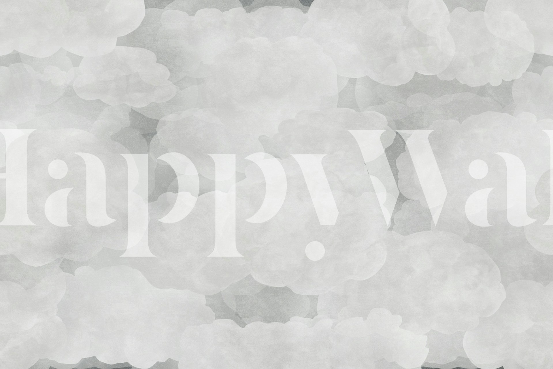 Dreamy Soft Clouds grey ταπετσαρία σε ένα δωμάτιο