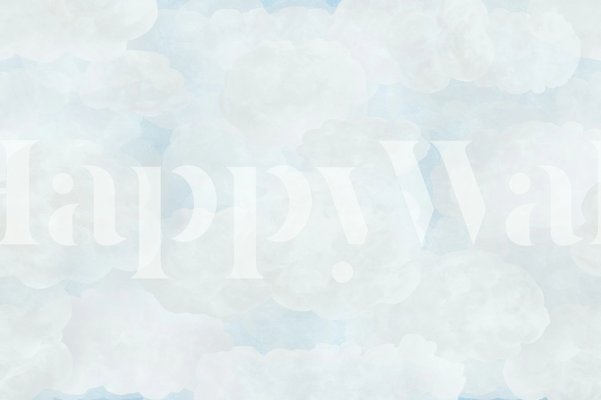 Dreamy Soft Clouds blue papel pintado en una habitación