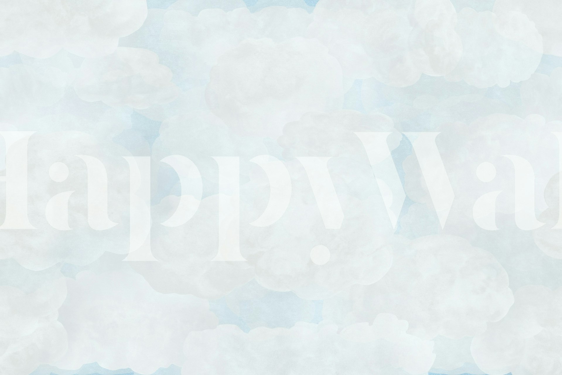 Dreamy Soft Clouds blue ταπετσαρία σε ένα δωμάτιο